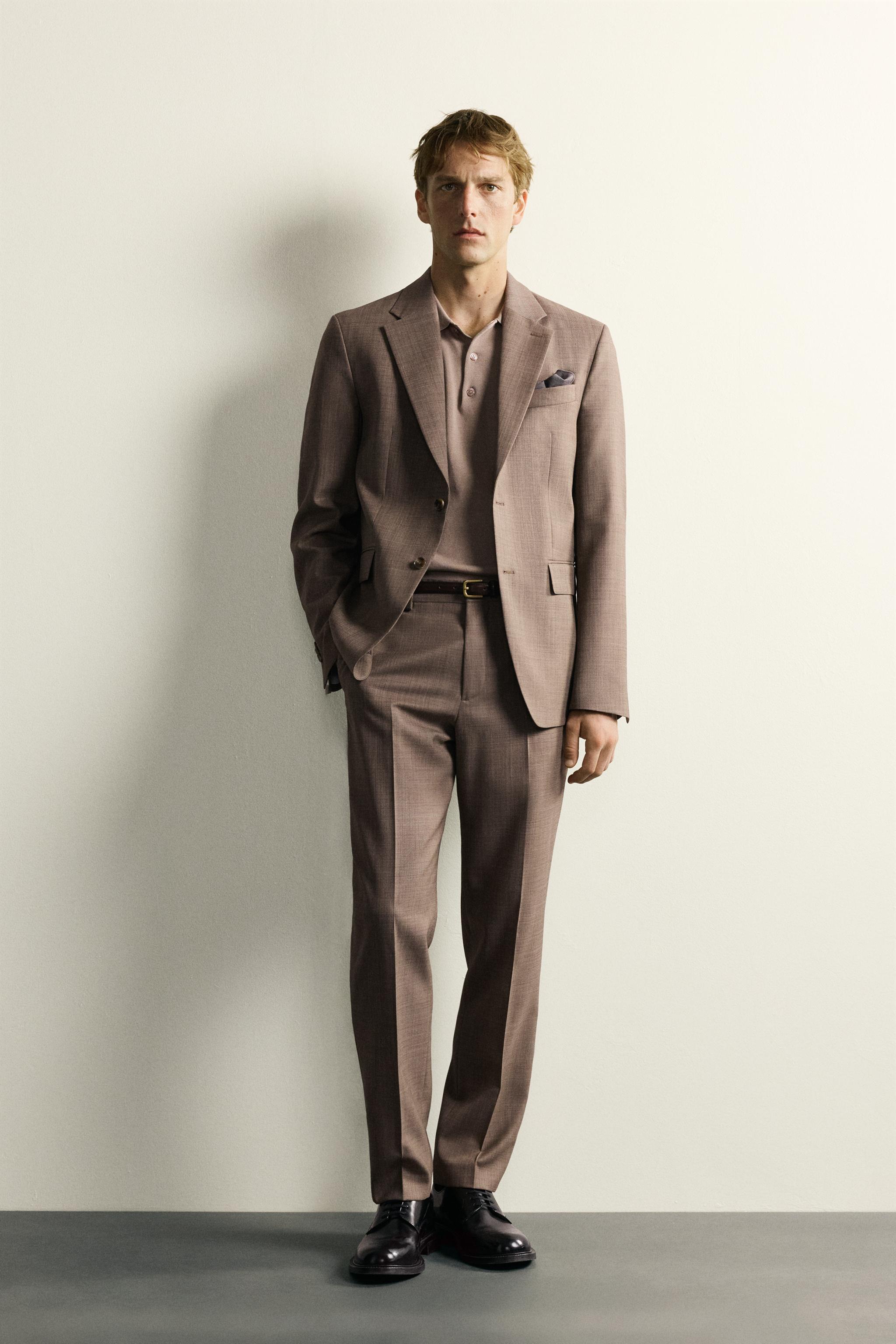 WOOL TEXTURED SUIT BLAZER